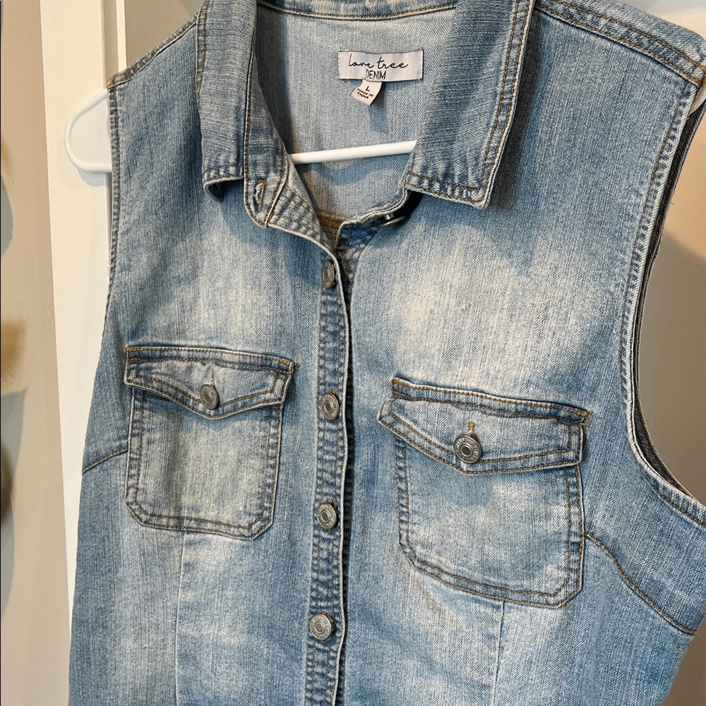 Love Tree Sky Blue Denim Dress - Picture 3 of 7